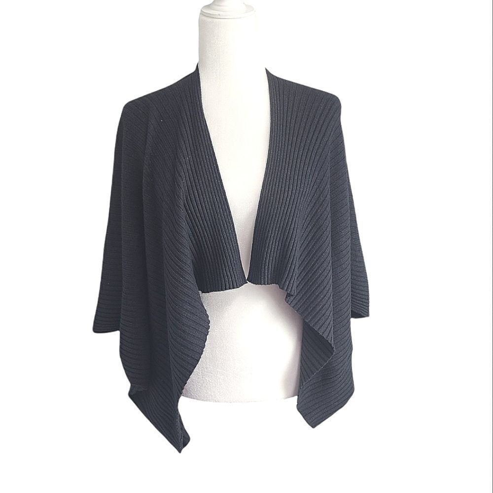 PURE+GOOD Shawl Gray Poncho Size Medium